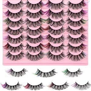 Vibrant Multi-Color False Eyelashes Set